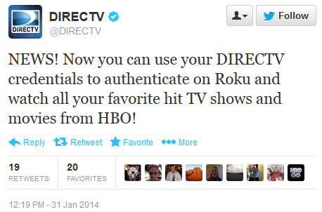 DirecTV HBO Tweet