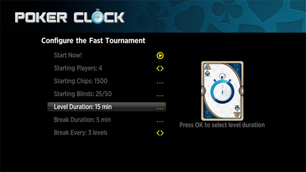 Poker Clock Roku Screenshot