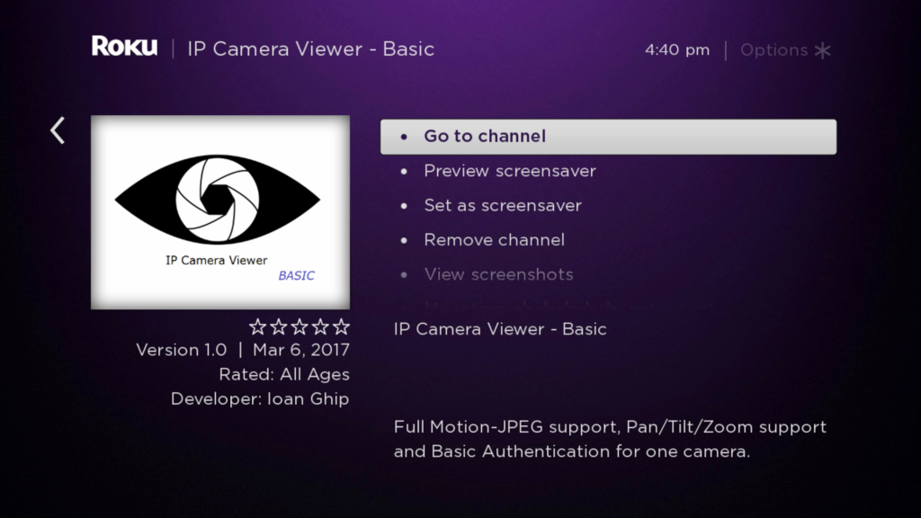 Encogimiento Escrutinio esclavo IP Camera Viewer - Pro | Roku Guide